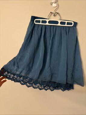 100% silk Italian made Lace-Hem Skirt